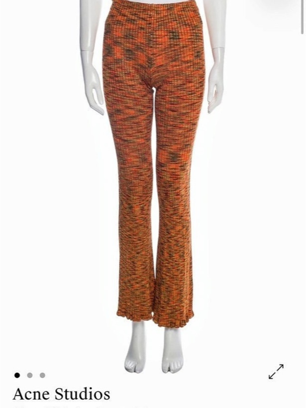 Acne Studios Knit Pant in Orange & Multi & Black Size Small